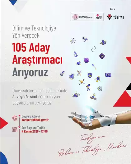 TÜBİTAK Aday Araştırmacı İlanı Afişi